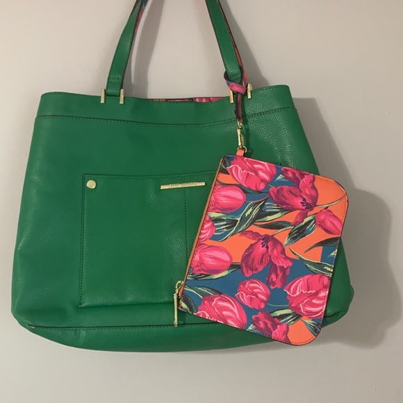 Steve Madden Green and Floral Tote - Picture 2 of 14